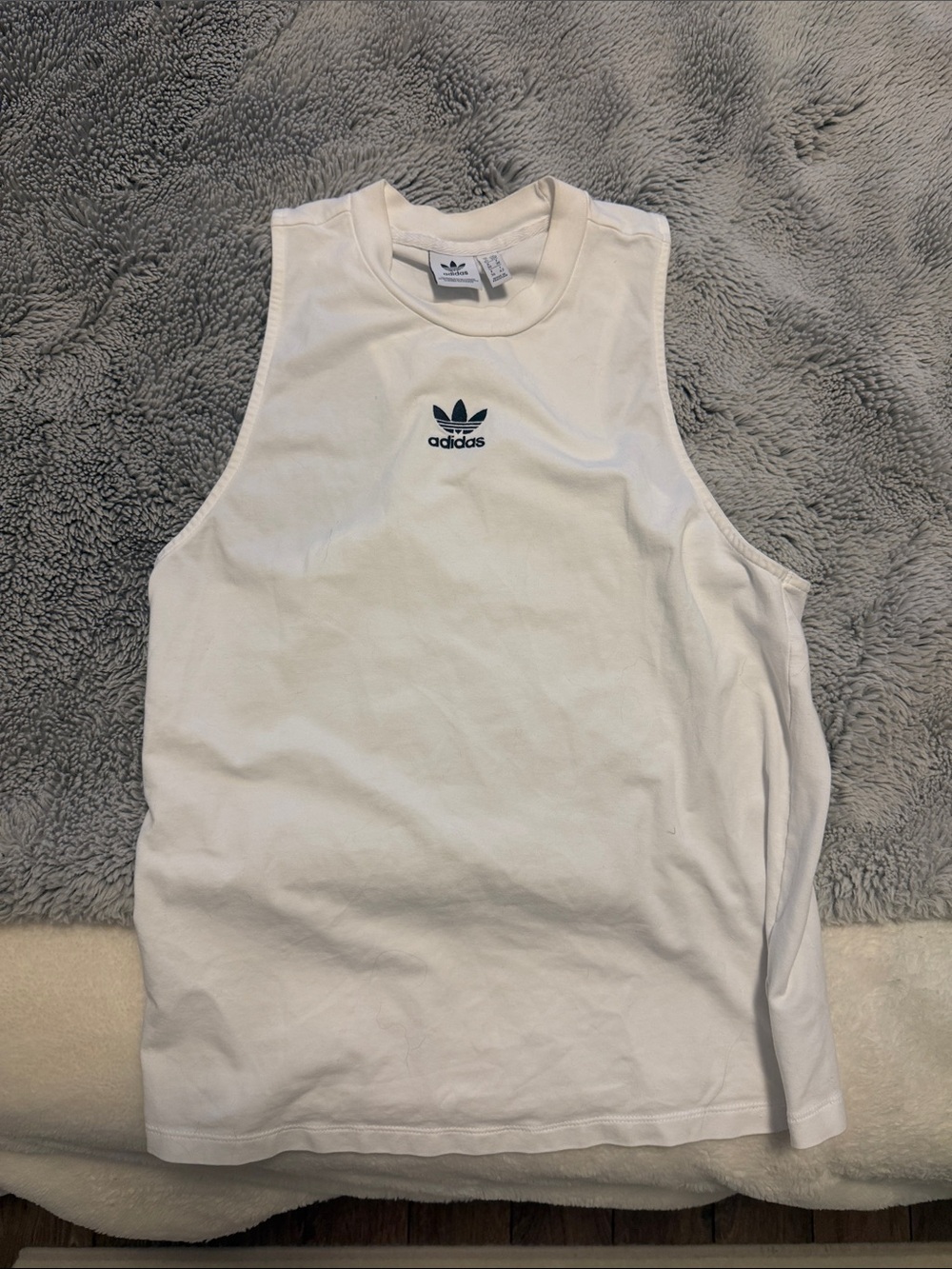 adidas women White Logo Tank Top